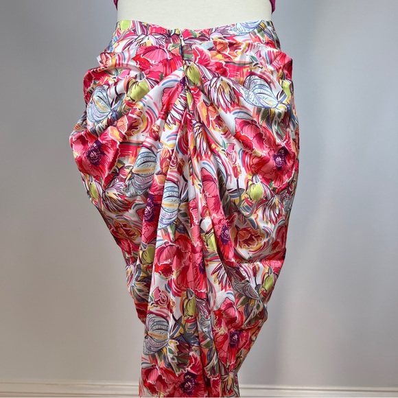 Ruched Floral Midi Skirt - Picture 7 of 16